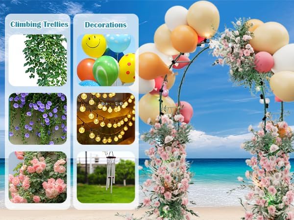 Thickened Tube Garden Arch Trellis with Planter BoxesMetal Arch FramePumpkin Archway Outdoor Garden Arbors and Arches for Wedding Party Decoration Christmas Decor Pergola for Garden Backyard(Green)