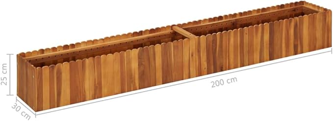 Wooden plantersPlanting Box RacksGardening Decorationsfor BackyardPatio and BalconyGarden Raised Bed 78.7x11.8x9.8 Solid Acacia Wood