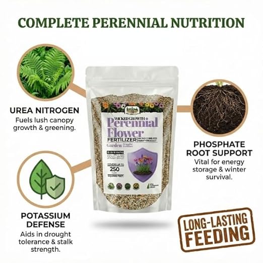 Old Cobblers Farm™ Wicked Growth Perennial Flowers Fertilizer – Ensures Consistent Flowering and Healthy Root Strength Year After Year (5 lbs | 10 lbs | 15 lbs | 20 lbs) (10 lbs)