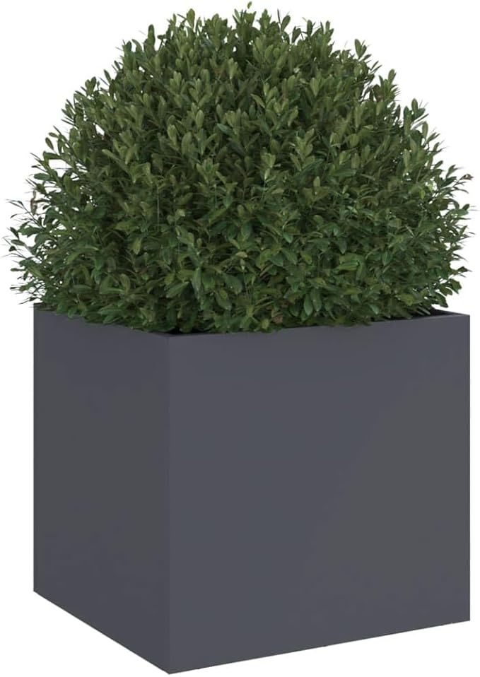 Raised Planter Box 12.6x11.8x11.4 Outdoor Elevated Garden Bed Anthracite Steel Raised Flower Bed for Patio Planters and Garden Boxes