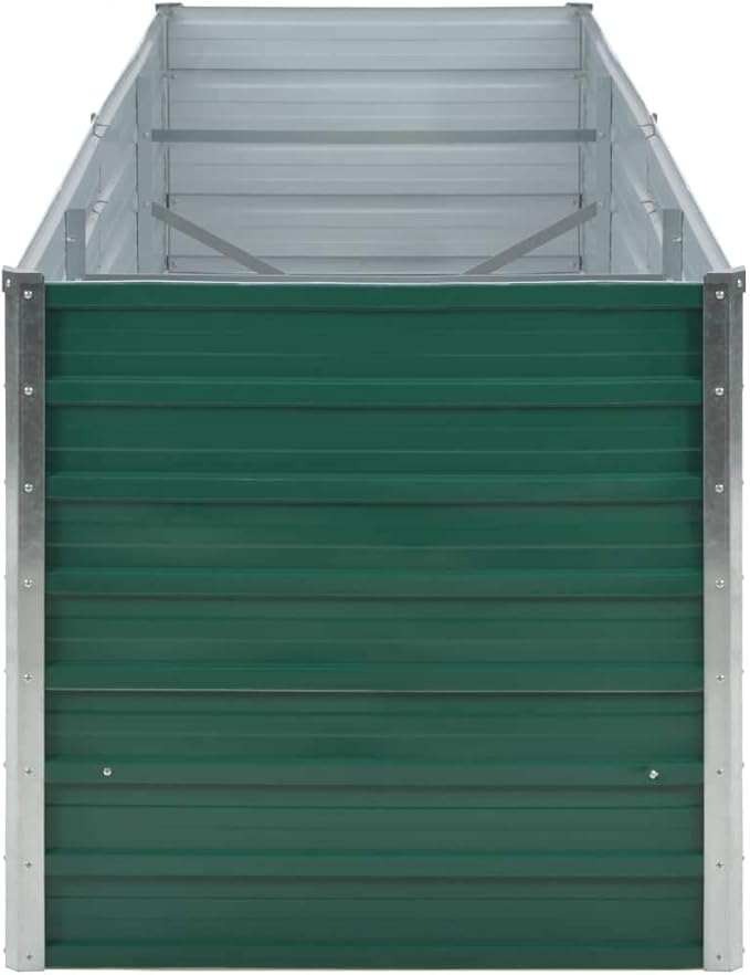 Garden Planter Raised Bed Galvanized Steel Patio Flower Plant Vegetable Bed with Open Bottom Lawn Backyard Outdoor Patio DIY Decor 94.5x31.5x31.3 Green