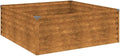 vidaXL Square Corten Steel Garden Raised Bed 39.4X39.4X14.2 in Durable Rustic Design Ideal for Flowers Vegetables and Herb Planting On Balconies Patios Or Gardens Planter Outdoor Metal