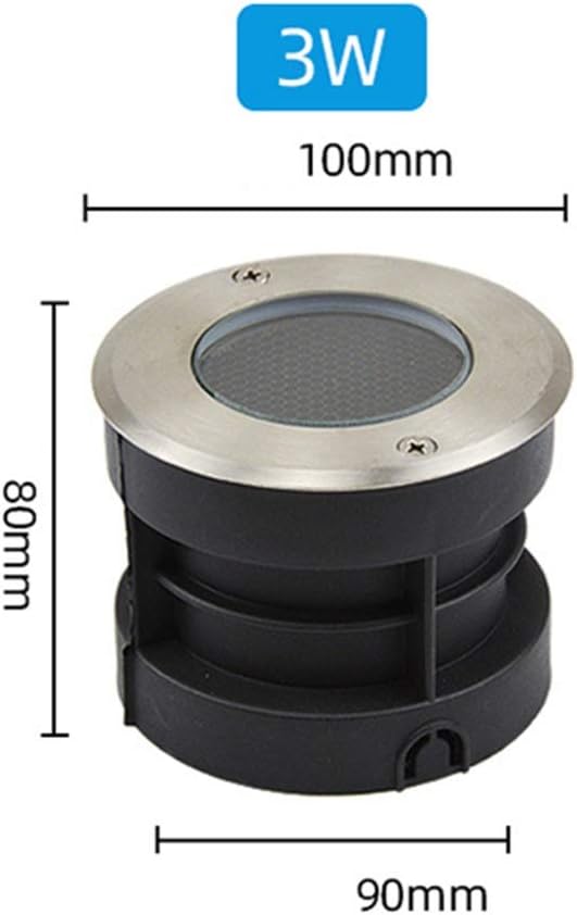 Underground Light LED Buried Lights No Glare Easy to Install Landscape Lighting Mains Garden Terrace IP67 Waterproof Wall Washer Illumination Holiday Decoration (Color : Blue Size : 18W) (Yellow 3W)