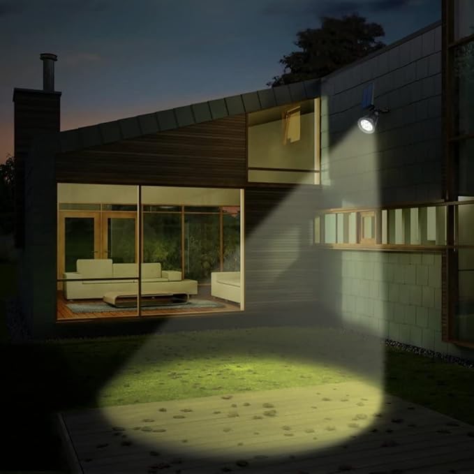 Solar Landscape Lights 4 LED Solar Spotlights 2 in 1 Security Light Solar Lights Outdoor Waterproof for TreePatioYard (White)