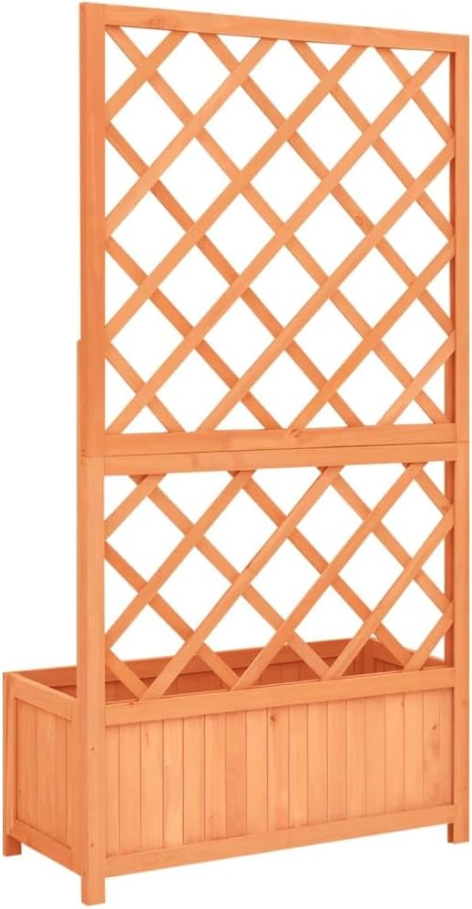 Brown Planter Crafted from Galvanized Steel Wire Durable Fencing Landscape Baskets for Garden Walls Patio - Large Rectangular Cage Easy Assembly Retaining Bed