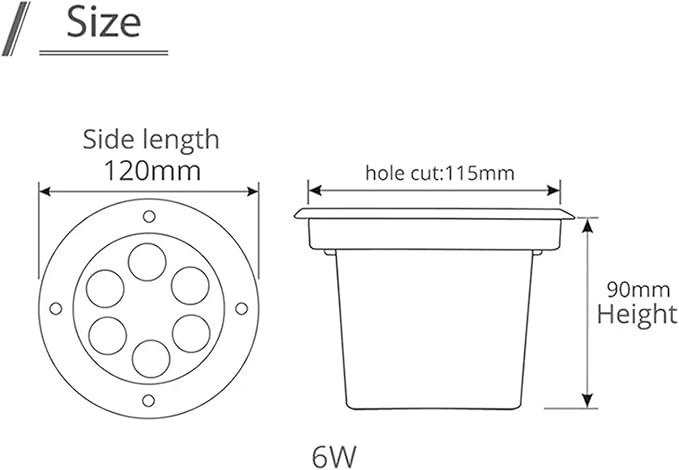 RGB Outdoor Recessed Spotlight 6W Color Changing Garden Spotlights with Remote Control IP67 Waterproof LED Recessed Floor Spotlight Round Buried Outdoor Spotlights(6W(24V))