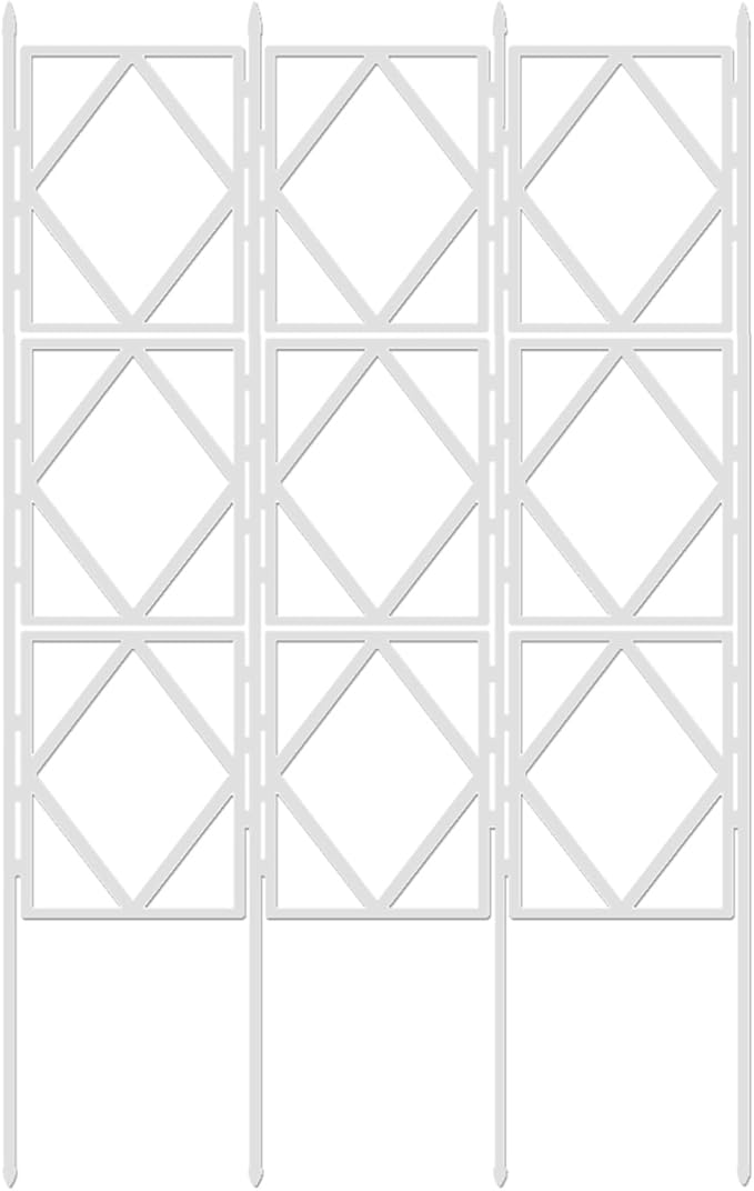 LTSRLL Large Metal Garden Trellis 90cm/35.4in 120cm/47.2in 150cm/59in 180cm/70.8in 220cm/86.6in Hoya Support Foldable Climbing Plant Stake(White120cm/47.2in)