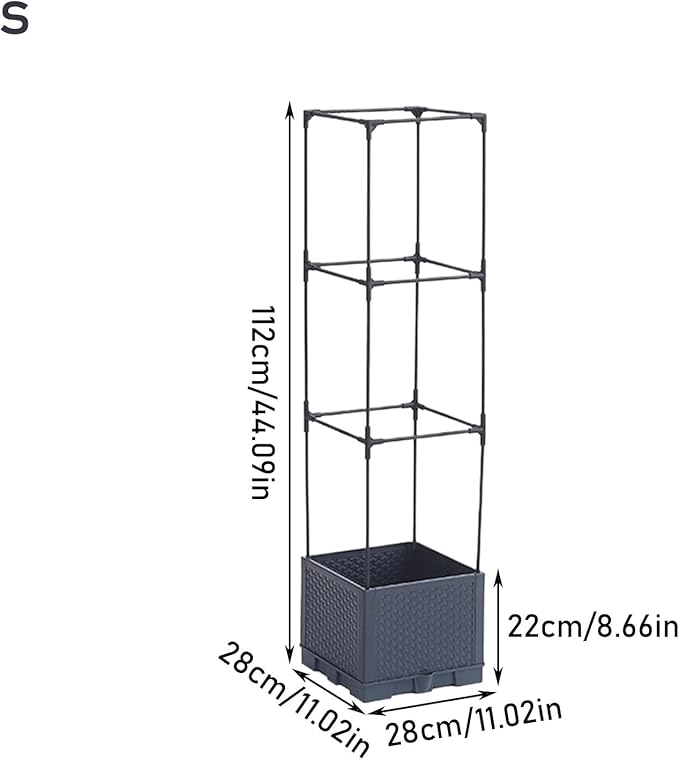 Planter Raised Beds | with Trellis Self-Watering Cage - Outdoor Plant Raised Garden Bedsfor Tomato Cucumber Pea Grape Vines Vegetable Flower Fruit Potted Indoor