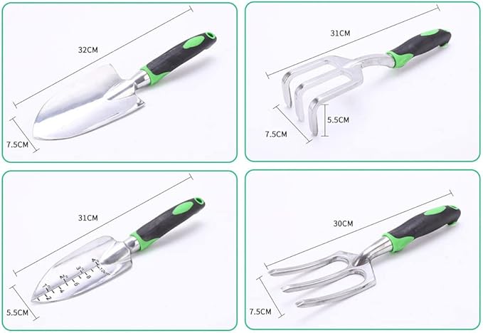 Garden Tool Set 9 Piece Stainless Steel Heavy Duty Gardening Tools with Garden Gloves and Garden Tote Ideal Garden Tool Kit Gift for Women/Men/Parent