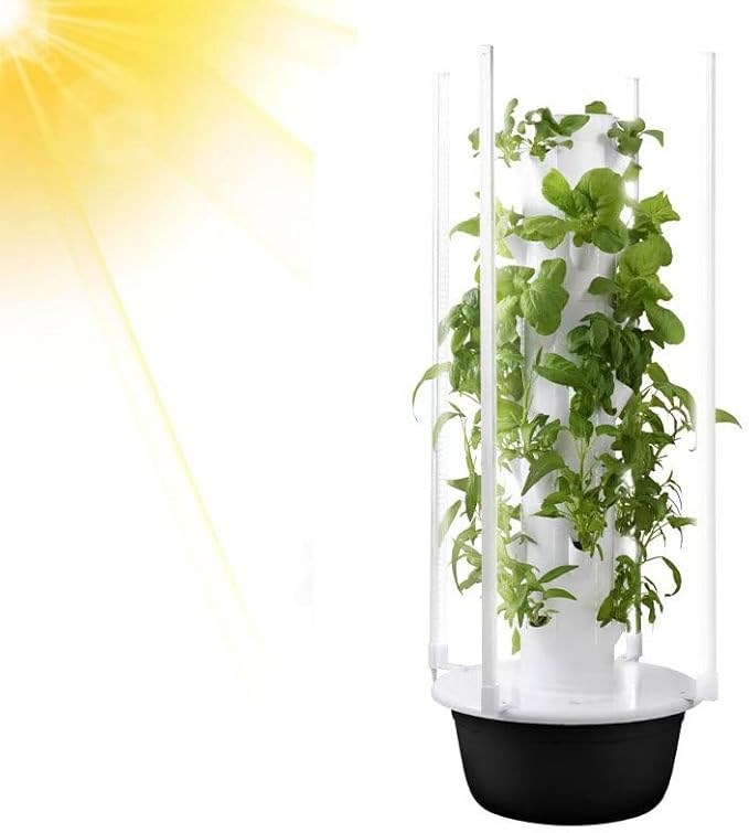 Hydroponics Growing System 28-Plants Indoor Vertical Tower Garden System Kit Hydroponic Growing Tower with Tank &amp Visual Water Level Hydroponic Germination Kit for Gardening Lover5-Layer