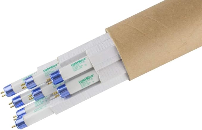 LightWise LWF54T5HO865 8pack 4 FT 6500K T5 HO Fluorescent Grow Light Bulbs (8 6500k - Blue - Veg)