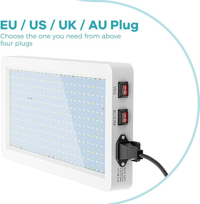 800W LED Indoor Plant Lights 110V Planting Fill Lamps Veg/Bloom Dimmable Greenhouse Tent 100-277V Hydroponic Succulent Cultivate Seeds Lamps UV/IR Vegs Fruits Flowers Potted Cactus Planting Lighting