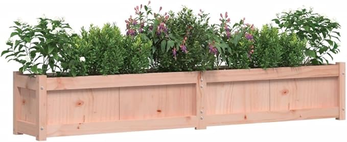 Raised Garden Bed Wooden Planter Box 70.9 x 12.2 x 12.2 Outdoor Garden Planters Solid Douglas Wood Raised Planter for Vegetables and Flowers