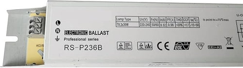 2pcs 110V/220V 50-60Hz 2X36W T8 2 Lamp Electronic Ballast RS-EU236B RS-P236B Ballast(110V)
