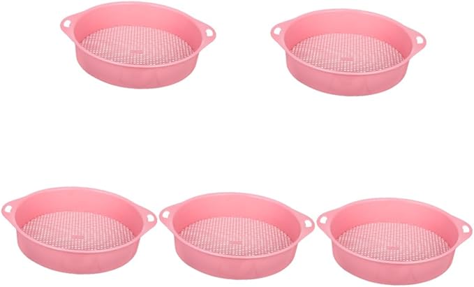 Sosoport 5pcs Manual Soil Sifter Fine Mesh Sieve Garden Sifting Tool Sifting Pan Compost Screen for Home Gardening