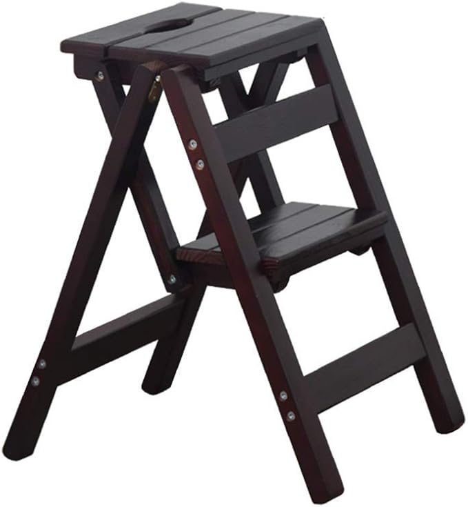 Foldable Wooden Garden Bench Seat with Insulation Step Stool and Flower Pot Display