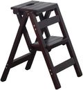 Foldable Wooden Garden Bench Seat with Insulation Step Stool and Flower Pot Display