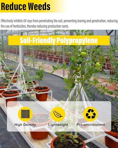 Weed Barrier Fabric for Greenhouses and Vegetable Gardens Heavy Duty Weed Block Mat 0.6m x 160m (2ft x 525ft)
