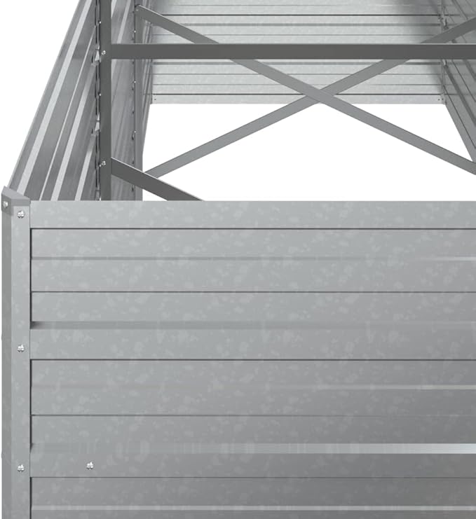 Raised Garden Bed 94.5x31.5x30.3 Galvanized Steel Silver Outdoor Planter Box Raised Beds for Gardening Garden Raised Bed for Vegetables Flower Beds Elevated Garden Beds Outdoor