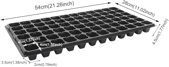 72 Cells Seedling Trays 5 Pack Gardening Germination Plastic Tray with Drain Holes Plant Grow Plug Trays for Plant Seedlings Propagation(5pcs)