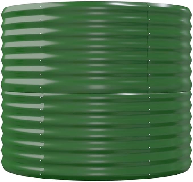Garden Raised Bed Powder-Coated Steel Planter Boxes Outdoor for Vegetables Fruits Flower 59.8x31.5x26.8 Green-630
