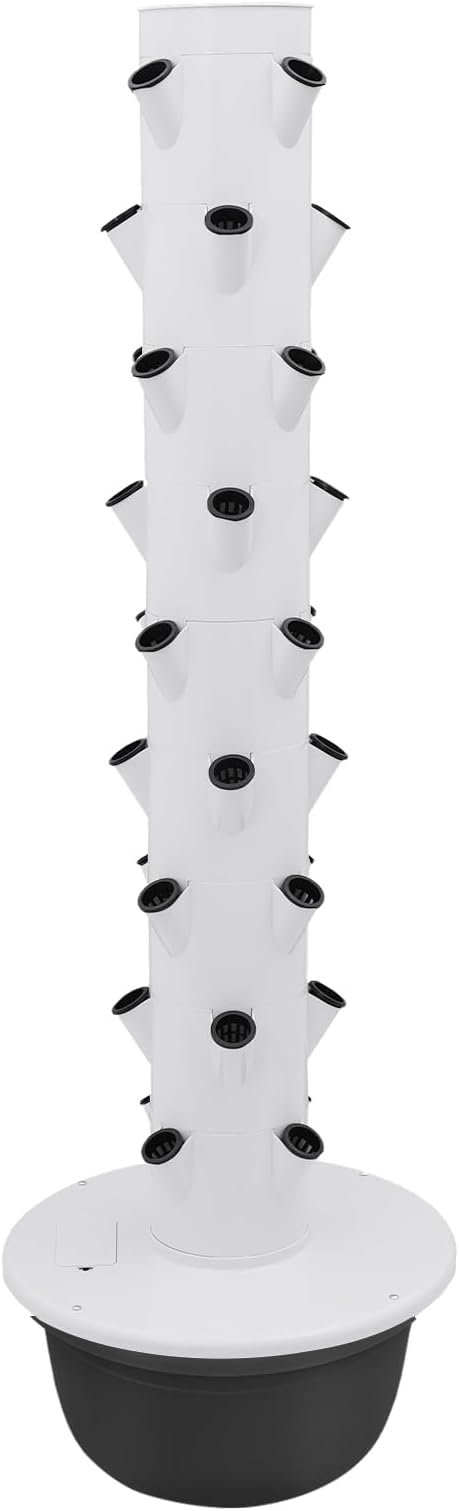 Hydroponics Growing System 36 Pods Large Vertical Hydroponic Growing Tower with Water Pump &amp Loop Timer 9-Tier Indoor Gardening System for Herb Vegetable Fruit (Black)