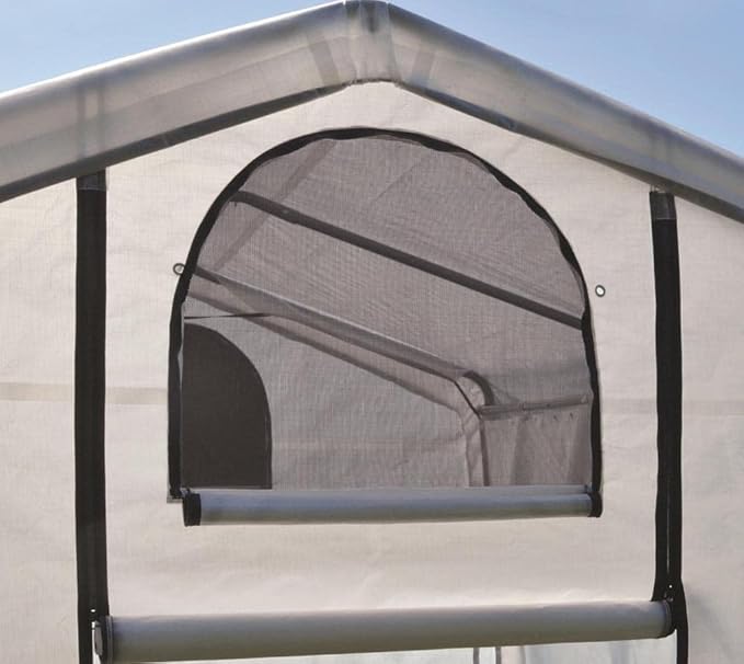 ShelterLogic 12' x 20' x 8' GrowIT Greenhouse Walk-Thru Access Round Roof Style Outdoor Backyard Garden Heavy Duty Plant Shelter