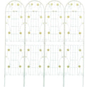 Metal Garden Trellis 86.7 x 19.7 Rustproof Trellis for Climbing Plants – Easy to Assemble Sturdy and Multi-Purpose Outdoor Flower Support(4 Pack-Cream White)
