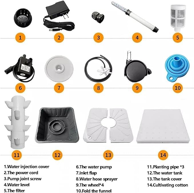 15-Floor 45-Hole Hydroponic Tower Set Garden Hydroponic Growing Vertical Vertical Hydroponics Farm Greenhouse Hydroponic Grow