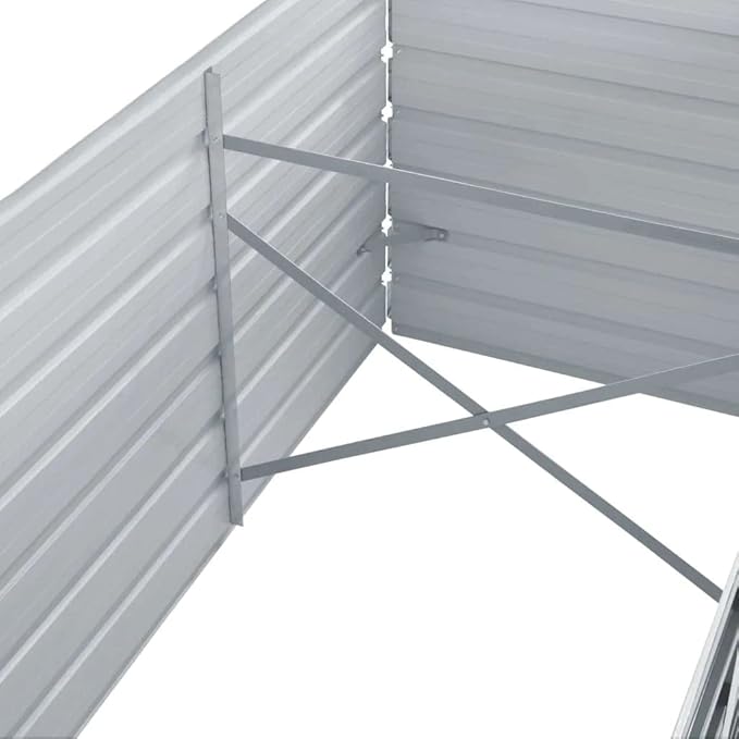 Galvanized Steel Garden Raised Bed for Vegetables Herbs Flower Large Plants Metal Planter Box Outdoor Gardening 94.5-inch Gray