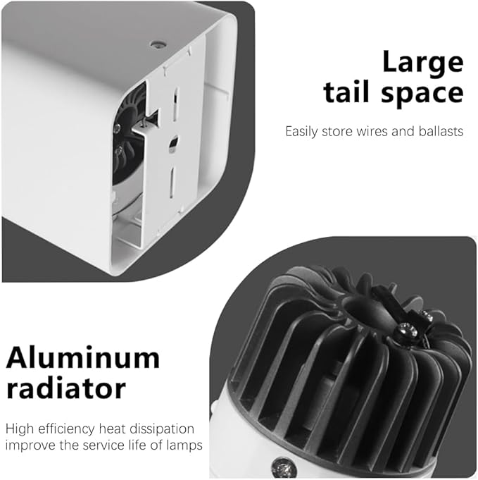Spotlight White Square Flush Mount Spotlight 10w Downlight Accent Lamp AlumiExpression artistique m Housing Directio l Spotlights for Living Room Hallway Corridor