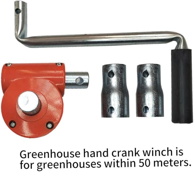 Sidewall Manual Crank Winch Greenhouse Hand Crank Winch Agricultural Film Roll Up Coiler Manual Lifting Device Machine Blinds Rolling for Greenhouse Ranch Ventilation