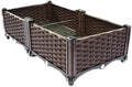YSUEFIJO Outdoor Elevated Garden Bed Planter Raised Beds for Vegetables Planter Box Plastic Rectangle Raised Garden Bed Tall for Vegetables Fruits Flowers Herbs Succulents