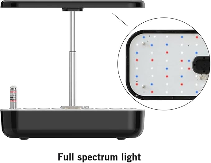 Hydroponics Growing System Indoor Garden with 35W Grow Light Full Spectrum Healthy Fresh Herbs Vegetables 12 Pods Indoor Gardening System for Gifts Kitchen Vegetable(Black)