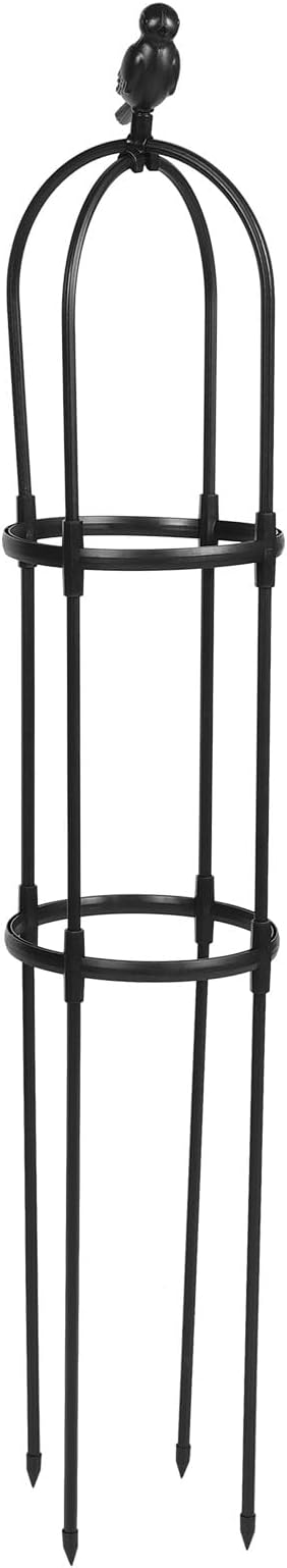 Black Metal Climbing Plant Trellis for Outdoor Garden 25cm Diameter X 120cm Height Sturdy Vine Support Frame for Climbing Plants and Vegetables