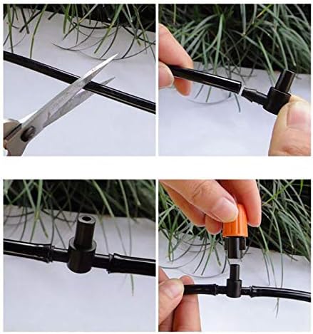 SagaSave Drip Irrigation kit Plant Watering System Gravity Fed Irrigation Water Drip Setfor Garden Greenhouse Yard Lawn Home or Vacation Use 10M 4/7 Tube 10 Nozzles
