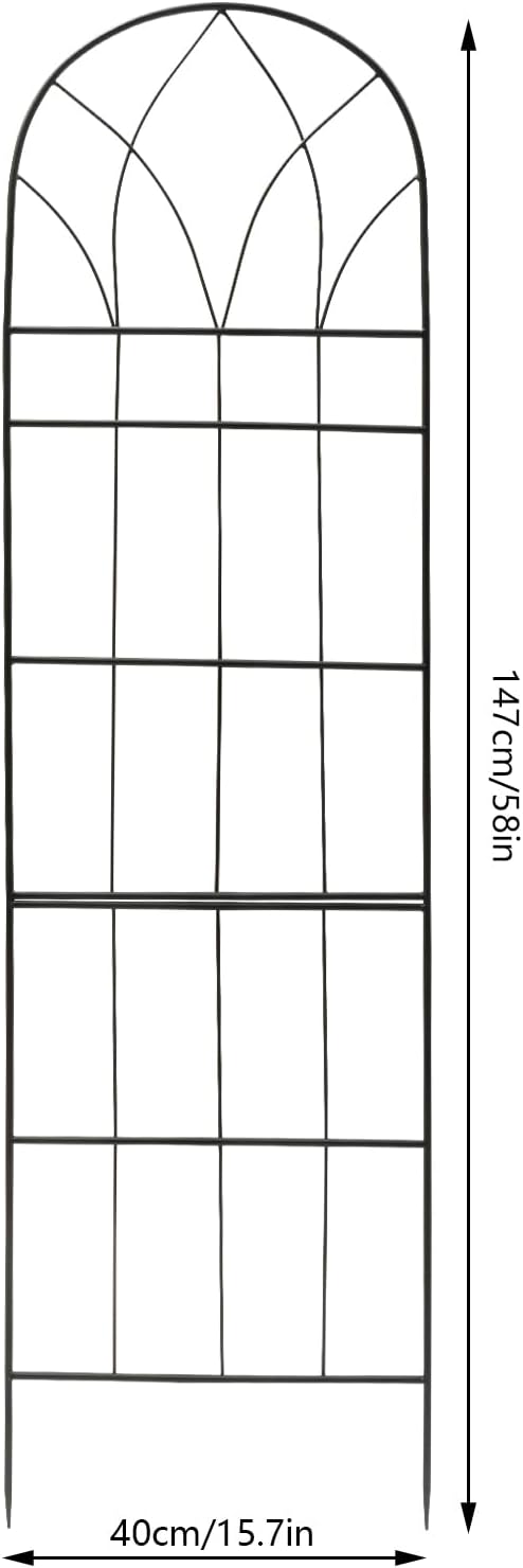 2 Pcs Garden Trellis for Climbing Plants Outdoor 58 x 15 Cucumber Trellis Rustproof Metal Trellis for Tomatoes Vines Flower Beds Roses