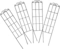 4pcs Metal Garden Plant Climbing Support Trellis Frame 50x15cm Black for Potted Vines Indoor Outdoor Decorative Vine Climbing Holder