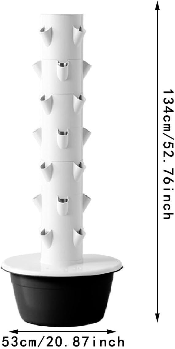Hydroponic Tower Hydroponics Growing System Kit Eco Friendly Space Saving Vertical Garden Planter for Flowers Gardening Lover Black M
