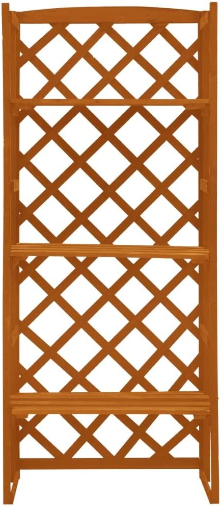 vidaXL Plant Rack 3-Tier Plant Stand with Trellis Plant Shelves for Indoor and Outdoor Flower Pot Stand for Patio Balcony Porch Solid Wood