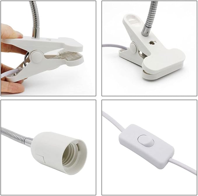 Dual Head LED Grow Light 20W Desk Clip Lamp Dual Head with Clamp and 360 Degree Flexible Gooseneck Suitable for Indoor Plants Growth