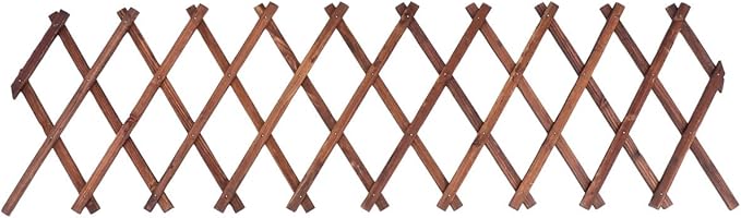 Artibetter Carbonized Anti-Corrosion Wood Climbing Support Trellis for Plants Expandable Vine Frame Bracket 44cm X 28cm 0.7cm Thick Outdoor Garden Patio Plant Climbing Structure