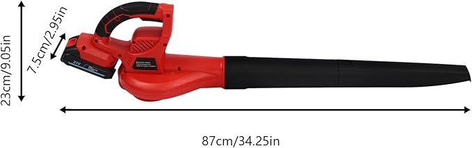 DC 21V Lithium-ion Leaf Blower Cordless Electric Snow Blower for Lawn Care Battery Powered Leaf Blower for Snow Blowing Powerful Motor High Capacity Battery &amp Charger Red