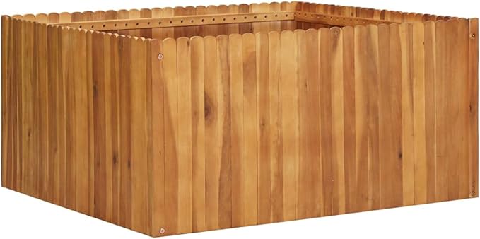 Garden Raised Bed Raised Flower Bed Horse Trough planters Patio planters Standing Planter Suitable for Orchard Corridor Courtyard Nursery 39.4x39.4x19.7 Solid Acacia Wood