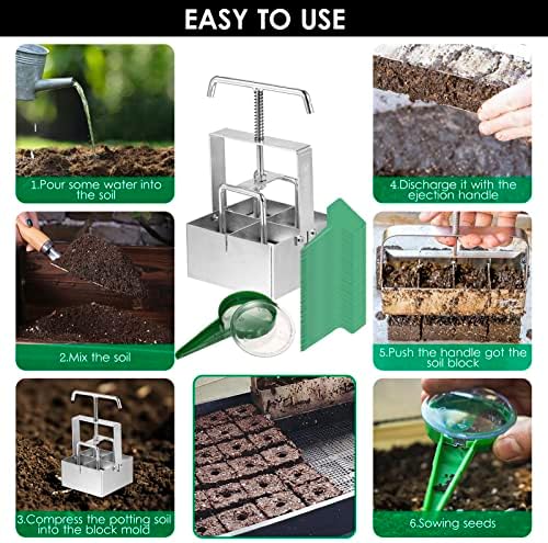 Soil Blocker Soil Blocking Tool Soil Blocker for Seed Starting Seed Starter Soil with Comfortable Handle for Grow Seedling Seed Starter Soil Tray Garden Potting Soil Indoor
