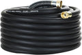 75FT 3/4 Heavy Duty Rubber Garden Hose - 300psi Working 1000psi Burst - Hot/Cold Water - Five-Layered Braiding for Durability - Versatile for Gardening Agriculture Construction(Black)