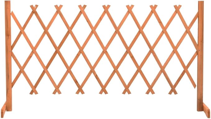 Expandable Garden Fence Panel 59.1x31.5 Solid Firwood Orange Lattice Privacy Screen Versatile Outdoor Dog Barrier Plant Trellis for Yard Patio Balcony &amp Walkway