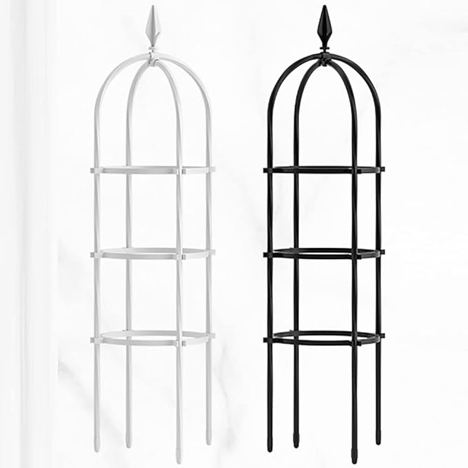 RADAAB Stylish Tower Obelisk Garden Trellis Garden Trellis for Climbing Plants Outdoor Metal Plant Support with PE Coated Perfect for Indoor and Outdoor Use (Size : 8.3 Dia. x 47 H)