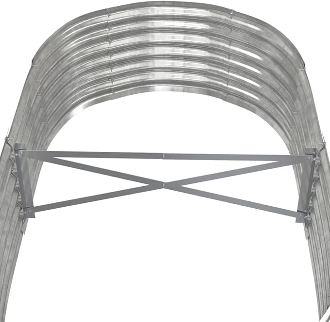 SKM Garden Raised Bed Silver Powder-Coated Steel Large DurableSilver (Weight 12.06KG)