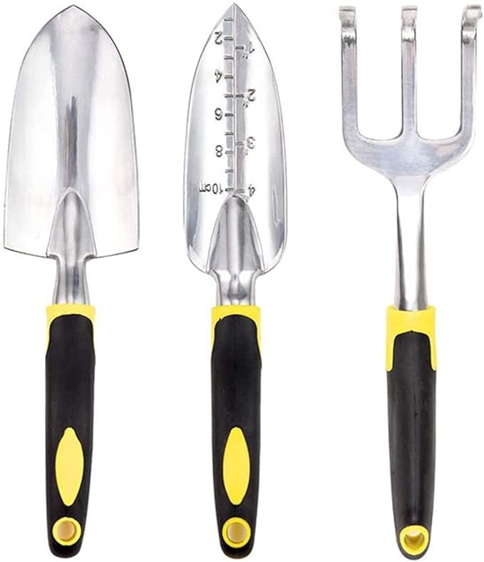 Mini Garden Tool Set 3 Piece Set Practical Shovel Scissors Multifunction Hand Tools Gardening Cultivation Supplies(Yellow)